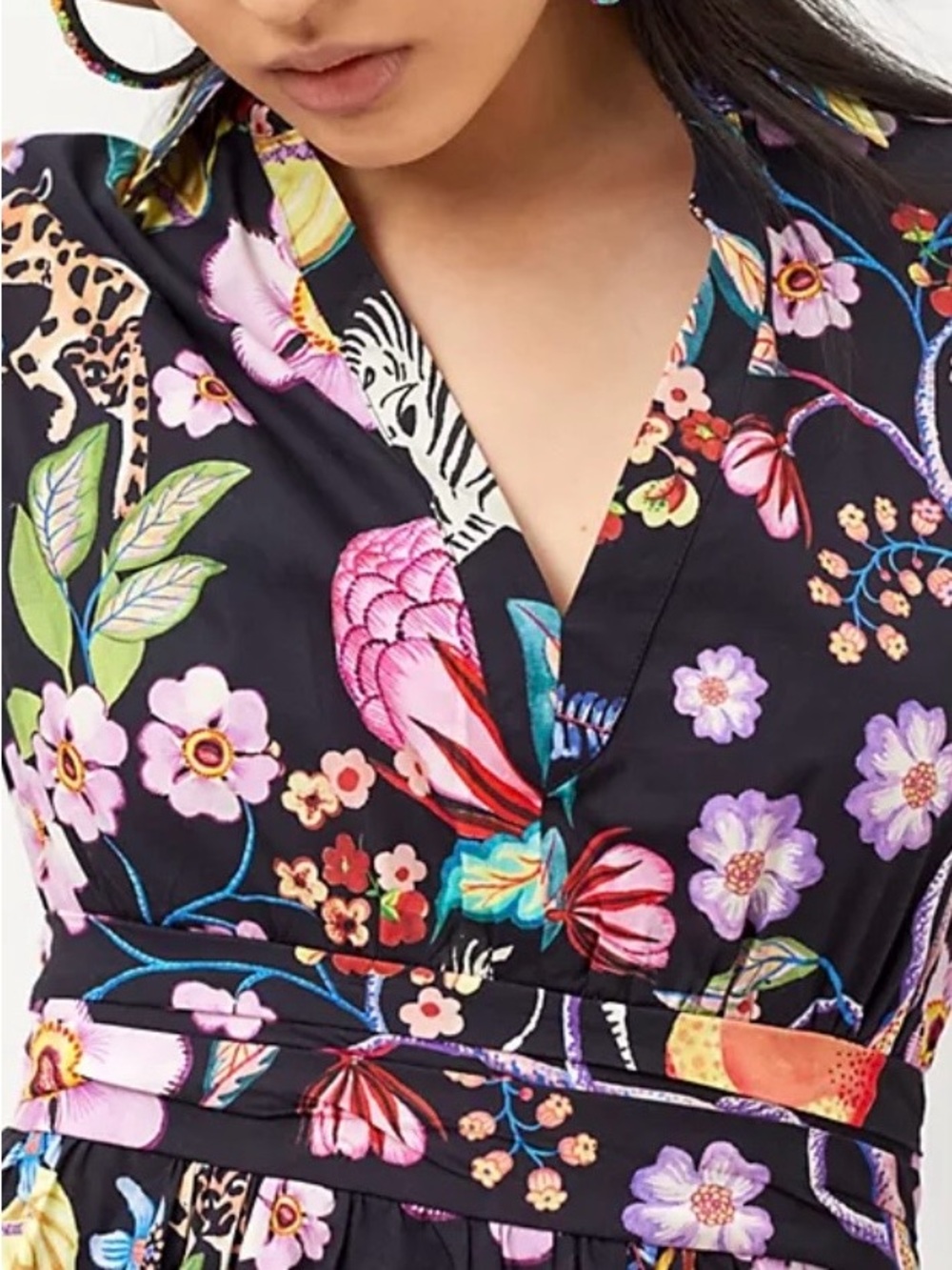 Maeve by Anthropologie Flora & Fauna Jungle Safari Mini Dress Size 6 Like New